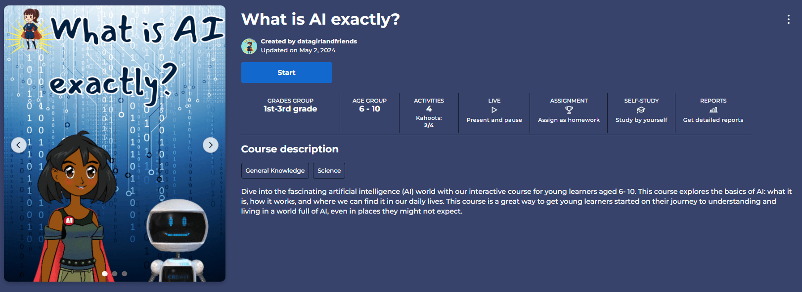 What is AI course preview Kahoot